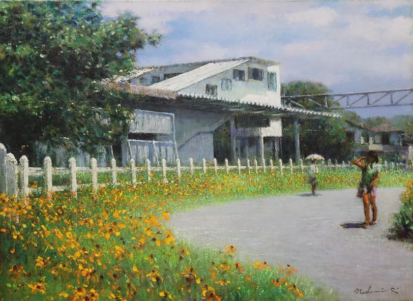 初夏郊外の駅
